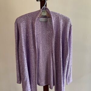 Alfred Dunner Purple Open-Front Cardigan